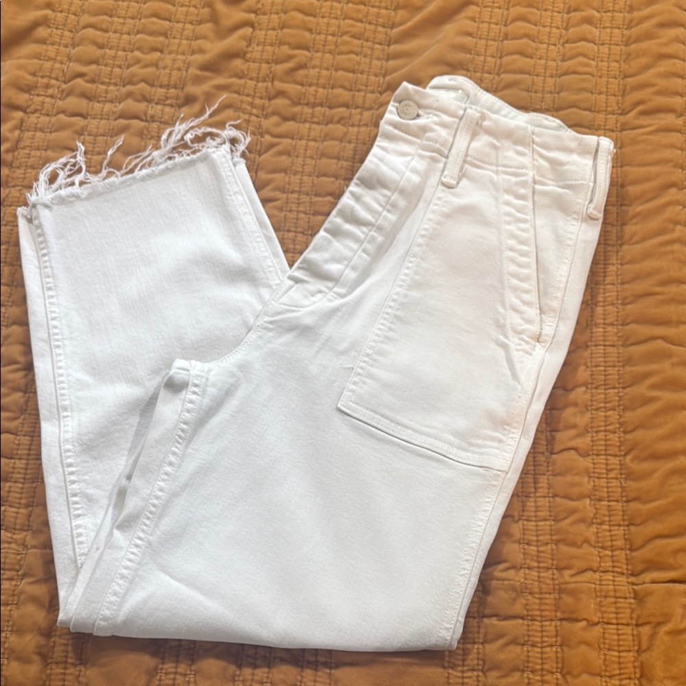 MOTHER White Ankle Cropped Jeans Size 25